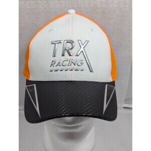 TRX Racing Orange White Carbon Fiber Adjustable Cap Hat Continental New